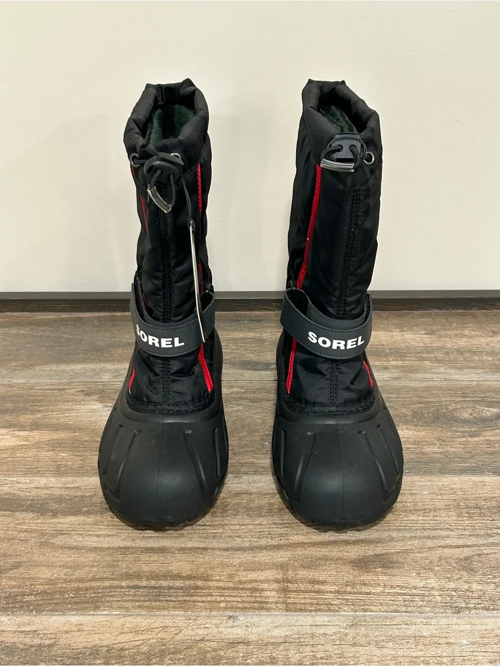 SOREL Youth Flurry Black Winter Snow Insulated Walking Boots Size 3